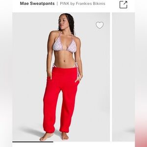 Frankie's Bikinis Red Mae Sweatpants Track Pants